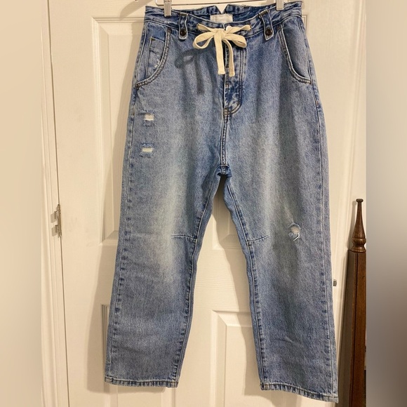 One Teaspoon Safari Jeans Button Fly Distressed Baggy Size 28 - Picture 2 of 13
